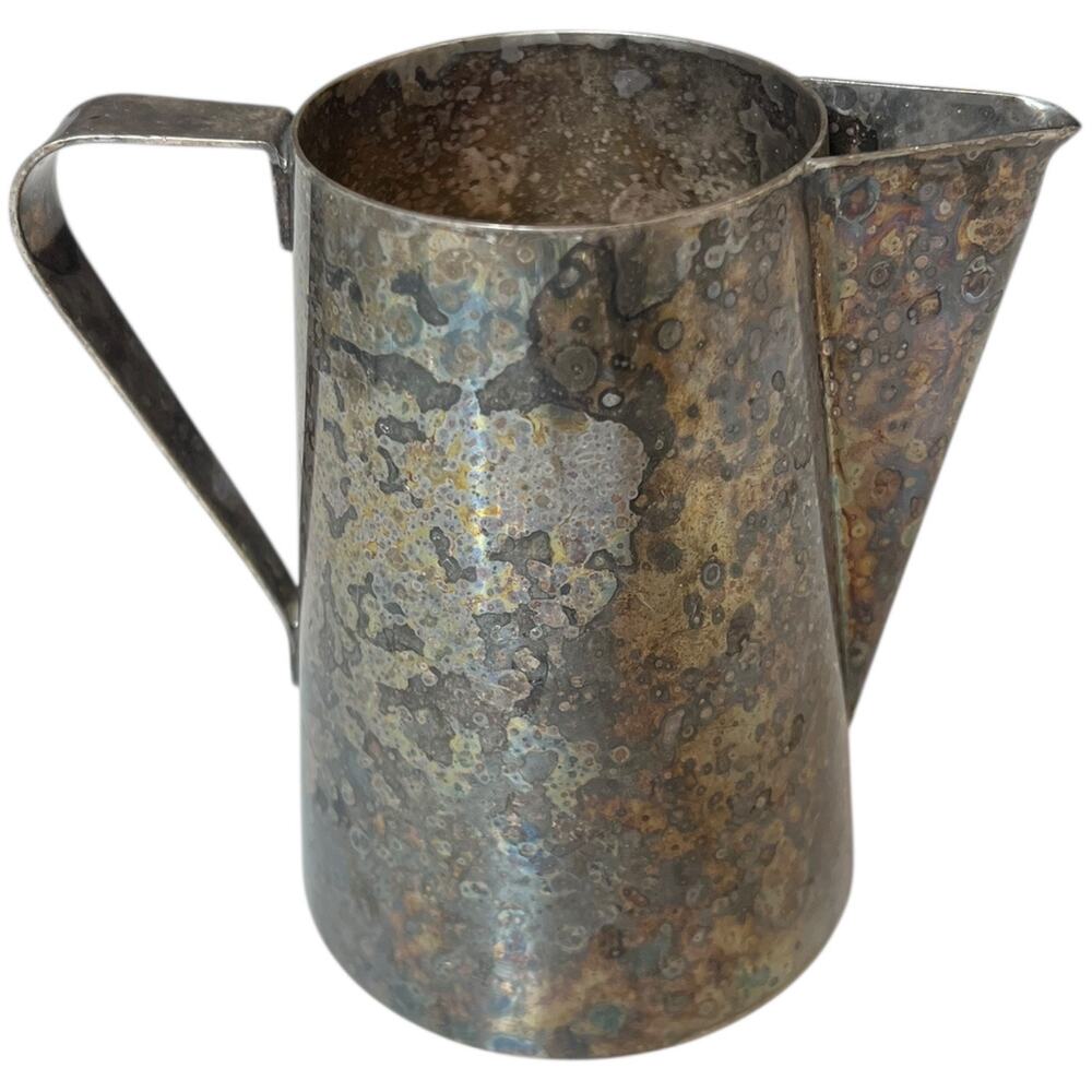 Vintage Gorham Silverplate Water Pitcher Mid Century Modern Patina